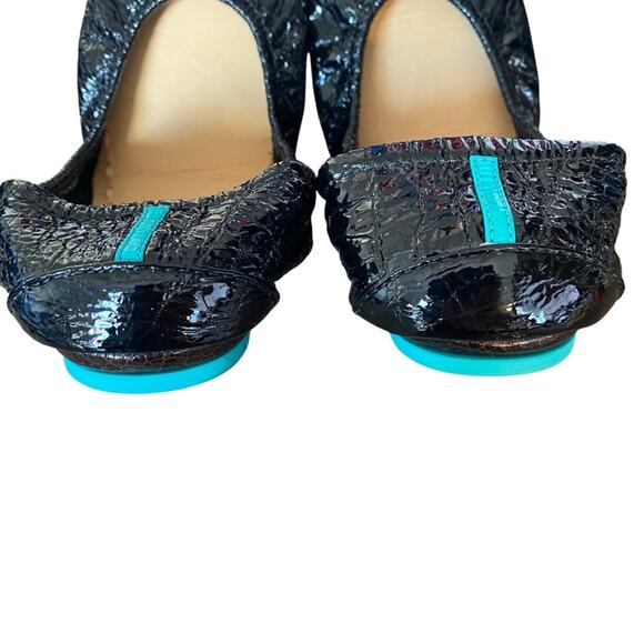 Tieks Italian Leather Ballet Flat Crocodile Patent Print Black size 9 - Picture 5 of 8